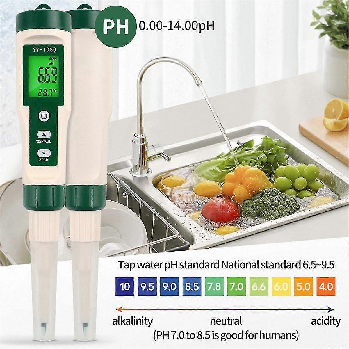 Advanced pH Meter for Food with Precision Sensor and Temperature Acidity Testing