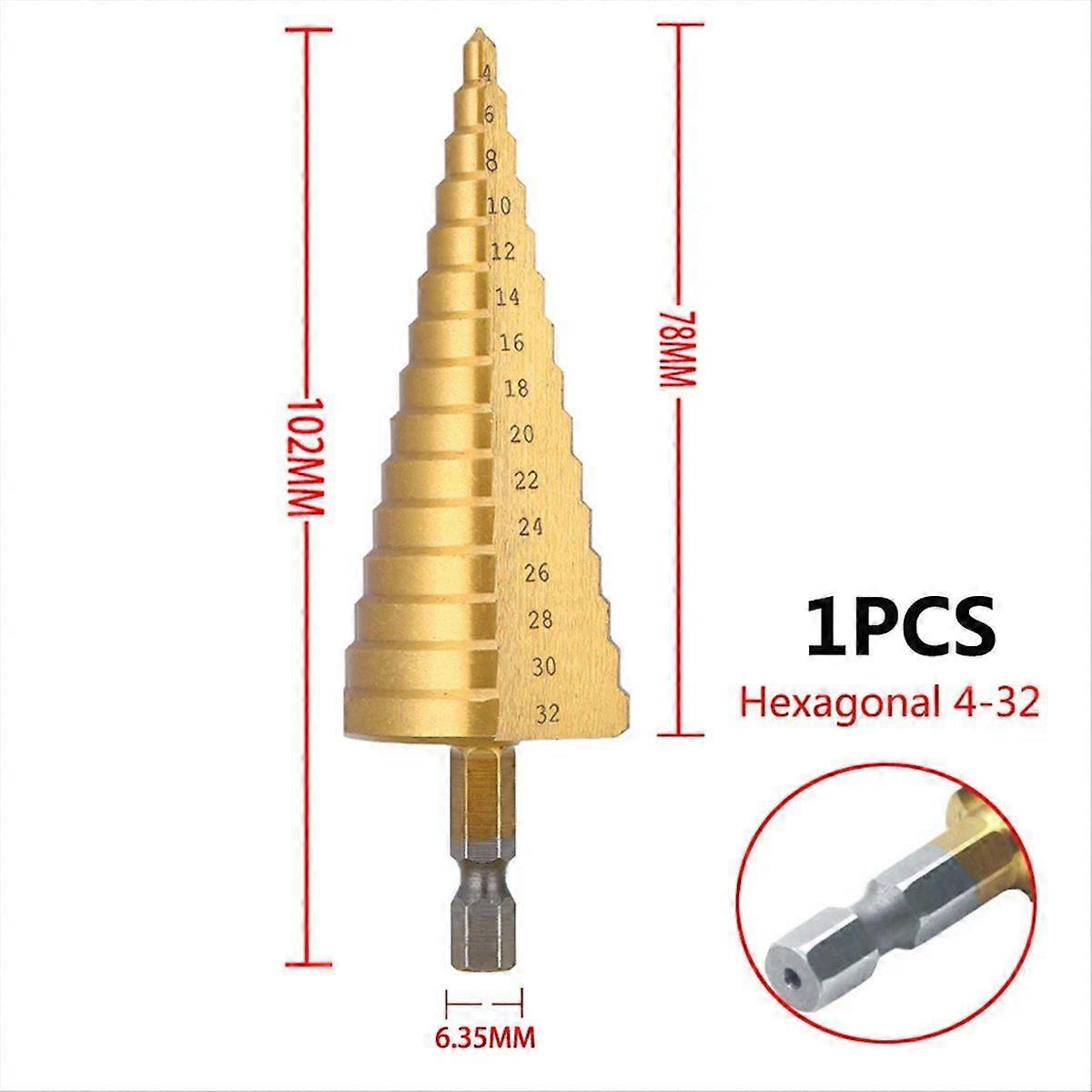 4-32mm HSS Straight Groove Step Drill Bit