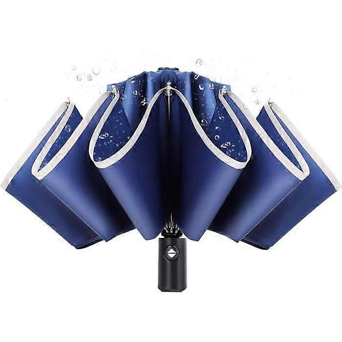 Windproof Folding Umbrella - MINYUOCOM - Dark Blue MYS0140U - Automatic Opening - Quick Drying