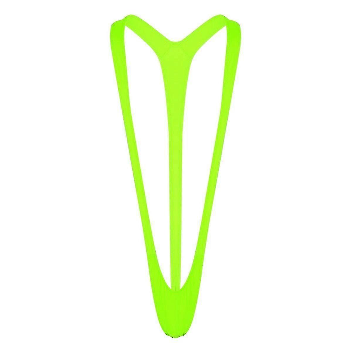 Mankini Fluorescente - Traje de baño elástico para hombre 25-26