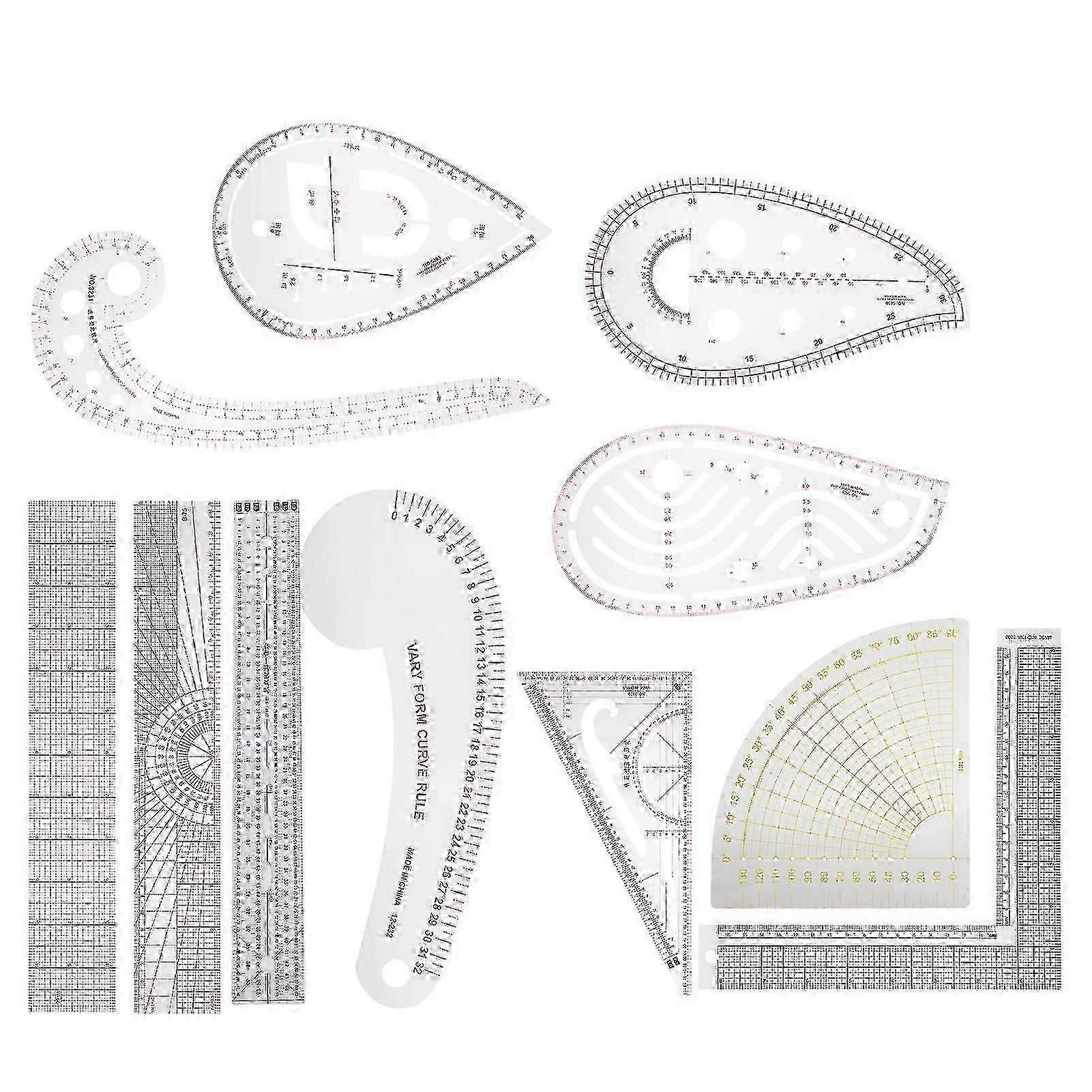 Sewing Ruler Set Multi-Functional Measure Ruler for DIY Dressmaking