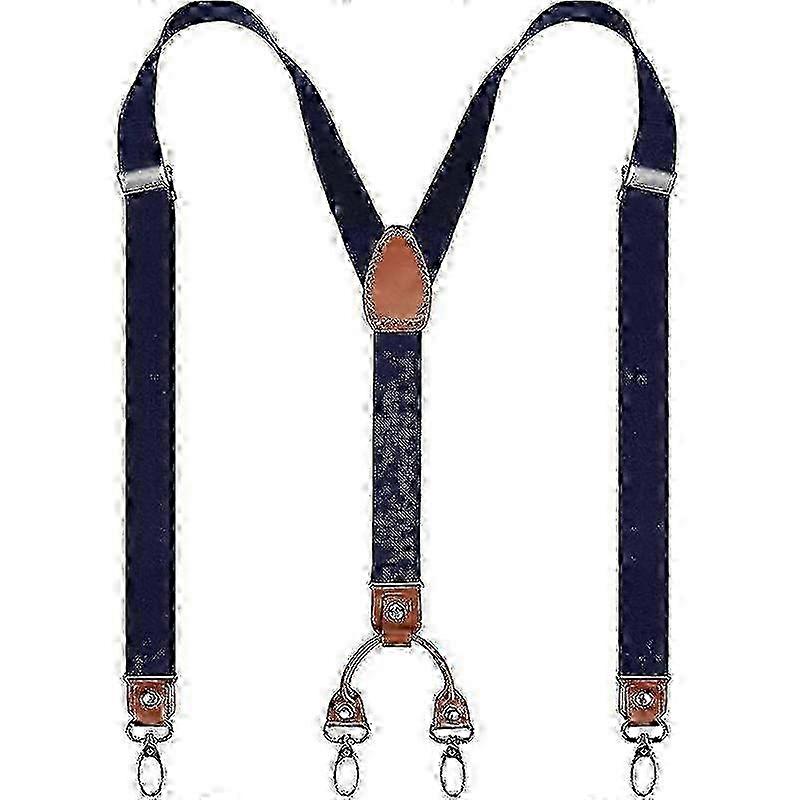 حمالات مرنة قابلة للتعديل على شكل حرف Y للرجال والنساء - تصميم مشبك معدني عريض 4 ، ملابس غير رسمية وغير رسمية