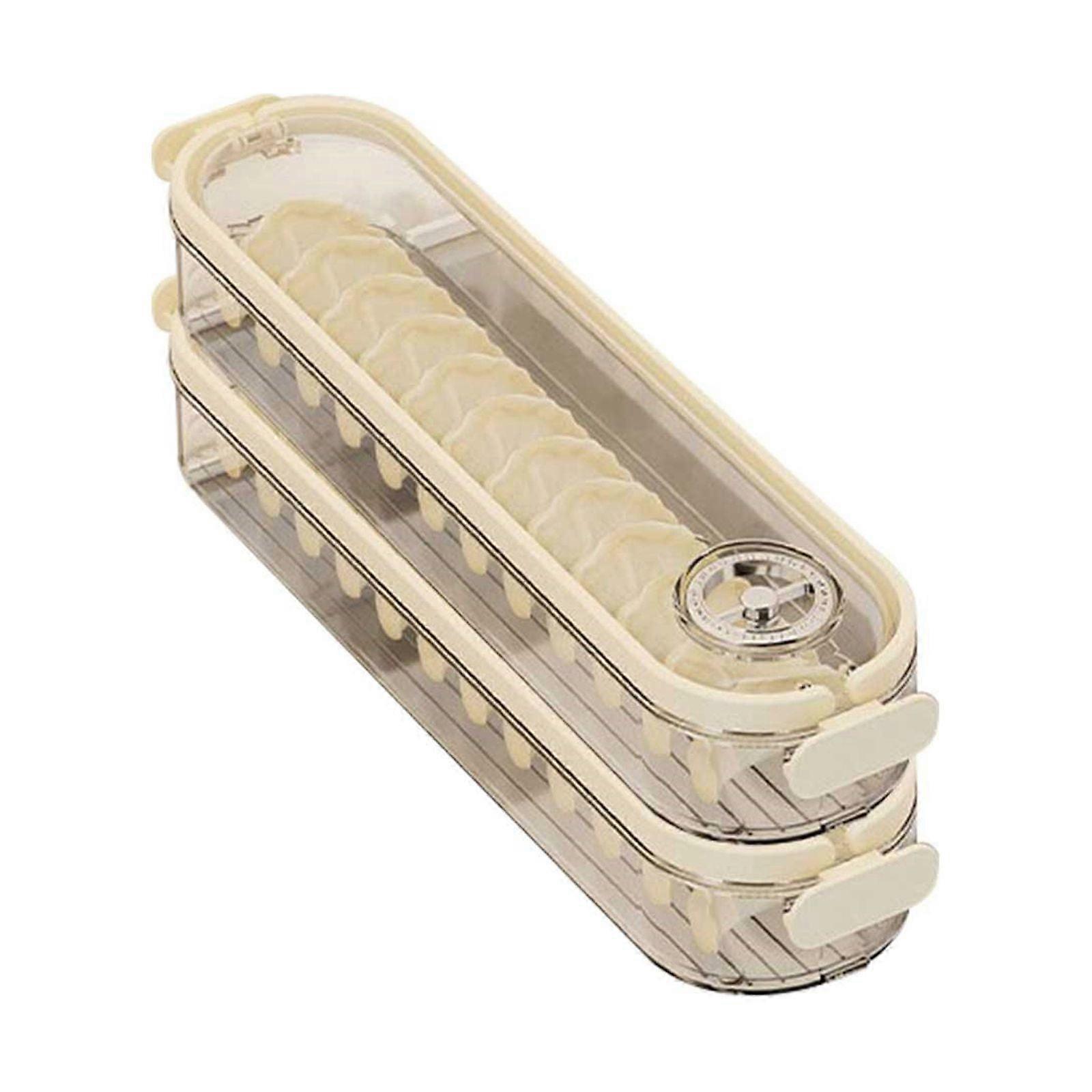 Begine Clearancedumpling Storage Container with Lid, Two Layers (Transparent),Dumpling Storage Container with Lid,Food Storage