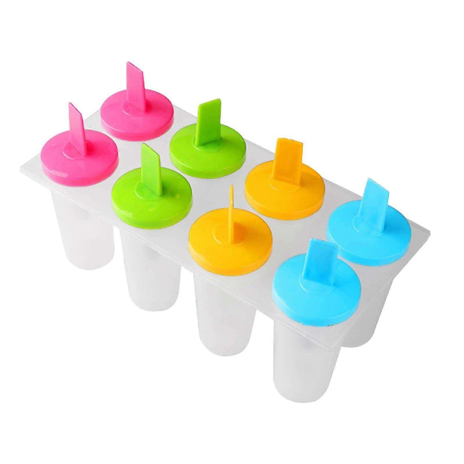 Silicone Ice Trays For Freezer Popsicles With Sticks 8Pack Reusable Popsicle Molds Stainless Steel Ice Cube Tray 19.2x9x7