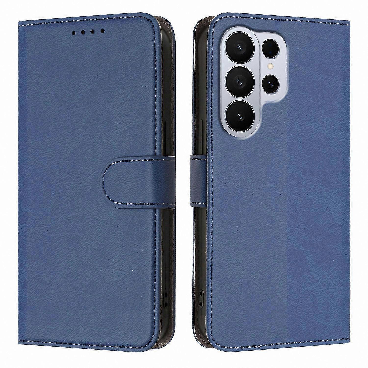 Leather Wallet Case for Galaxy S26 Ultra, Solid Color Phone Cover with Card Slots and Stand Function