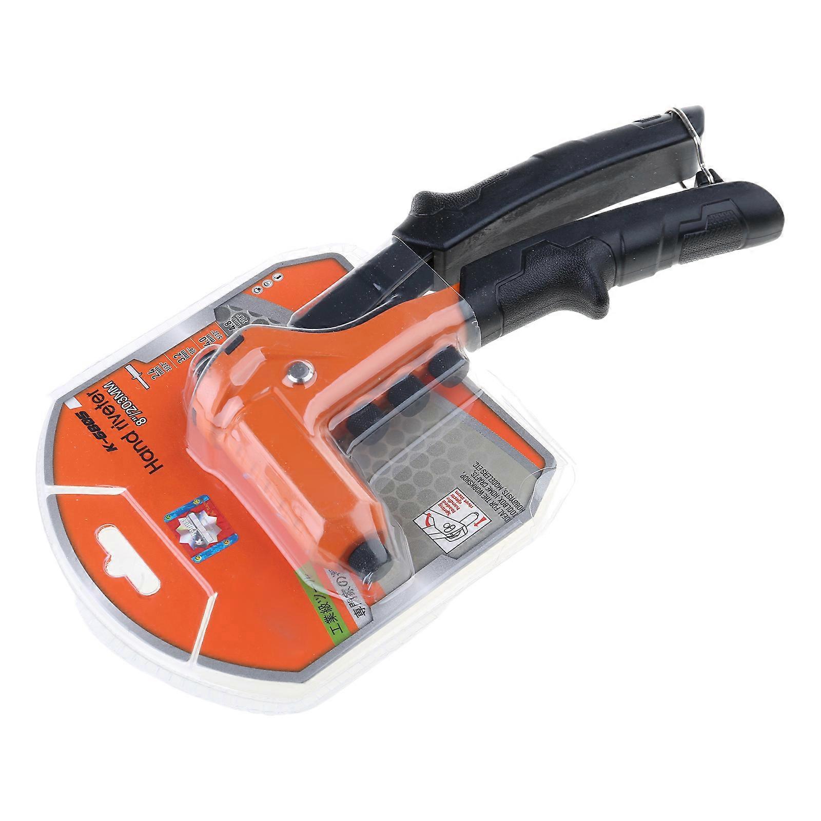 Heavy Duty Single Hand Riveter Manual Rivet Gun with 4 Tool-Free Interchangeable Rivet Heads Rivet Machine Easy to Use Multicolor