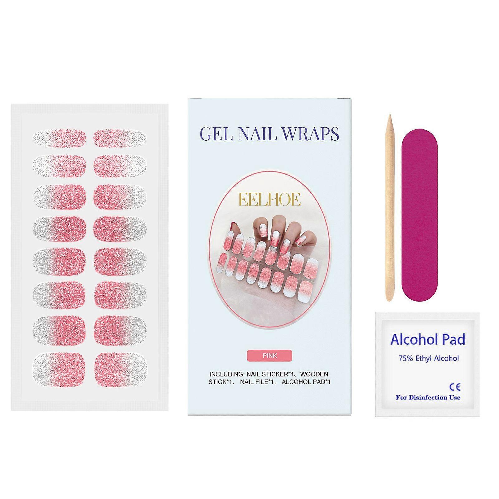 Soft Gel Nail Sticker Set (Shiny Pink)
