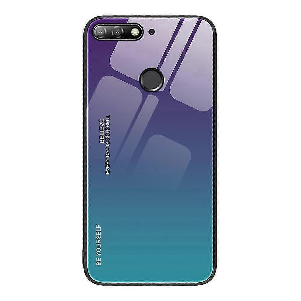 For Huawei Enjoy 8e Gradient Color Glass Case