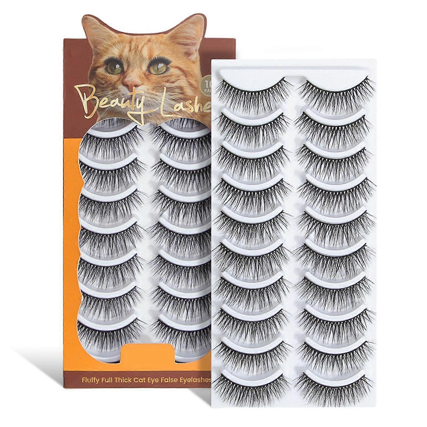 10 Pairs Fake Eyelashes 3D Self Adhesive Soft Realistic Artificial Eyelashes for Cosmetic