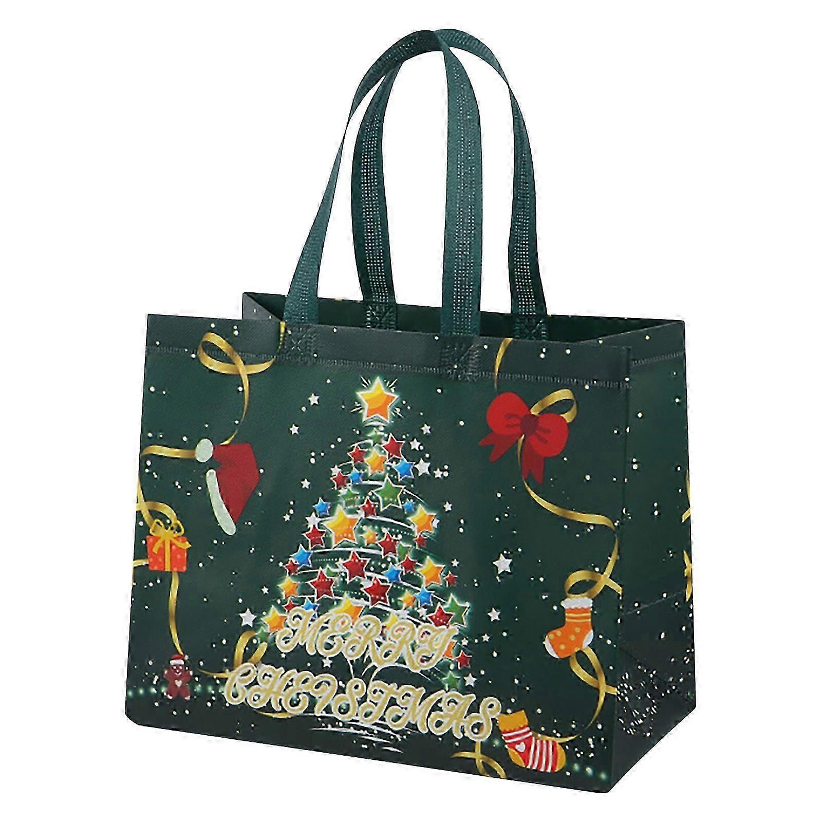 Tote Bag christmas decorations for office Christmas Gift Bags Reusable Christmas Tote Bags Nonwoven Christmas Bags New Year's Shopping Bag Christmas S