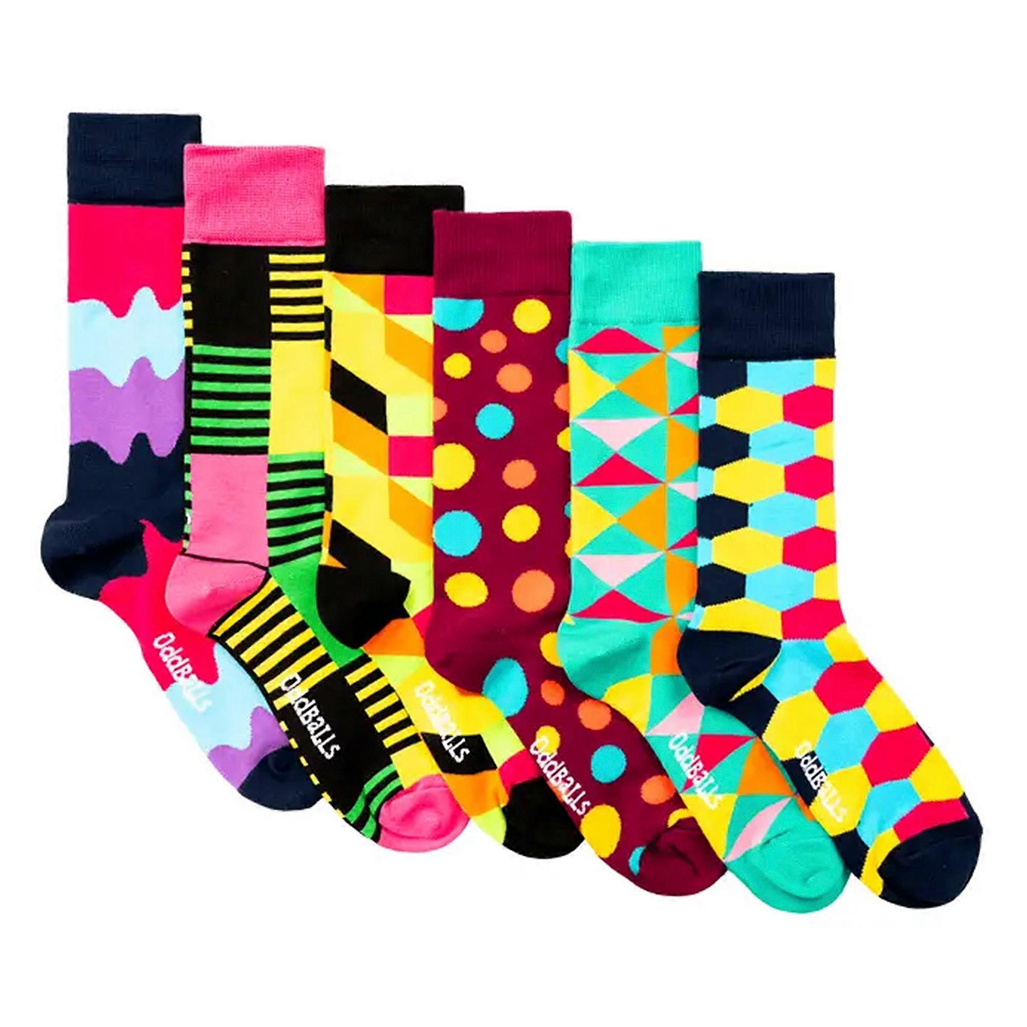 Oddballs - 6 Pack Mens Socks - Comfortable Cotton Socks