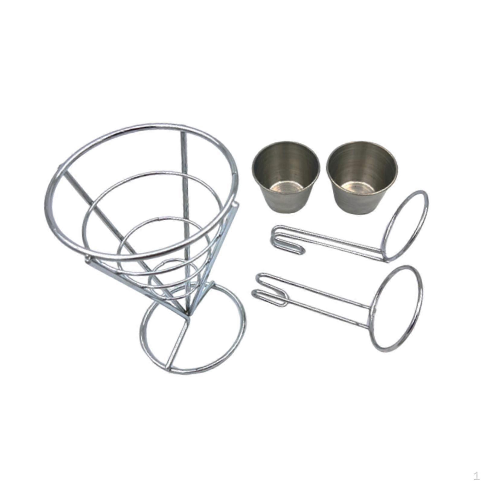 Cone-shaped French Fry Holder, Display Rack for Fried Chicken, Reusable Basket