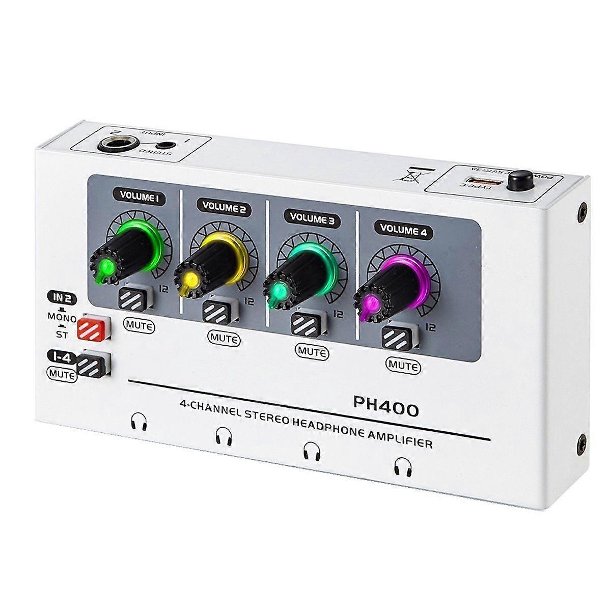 PH400 4-Channel Stereo Headphone Amplifier,Distribution System Maximum Push of 600 Ohm Headphones R