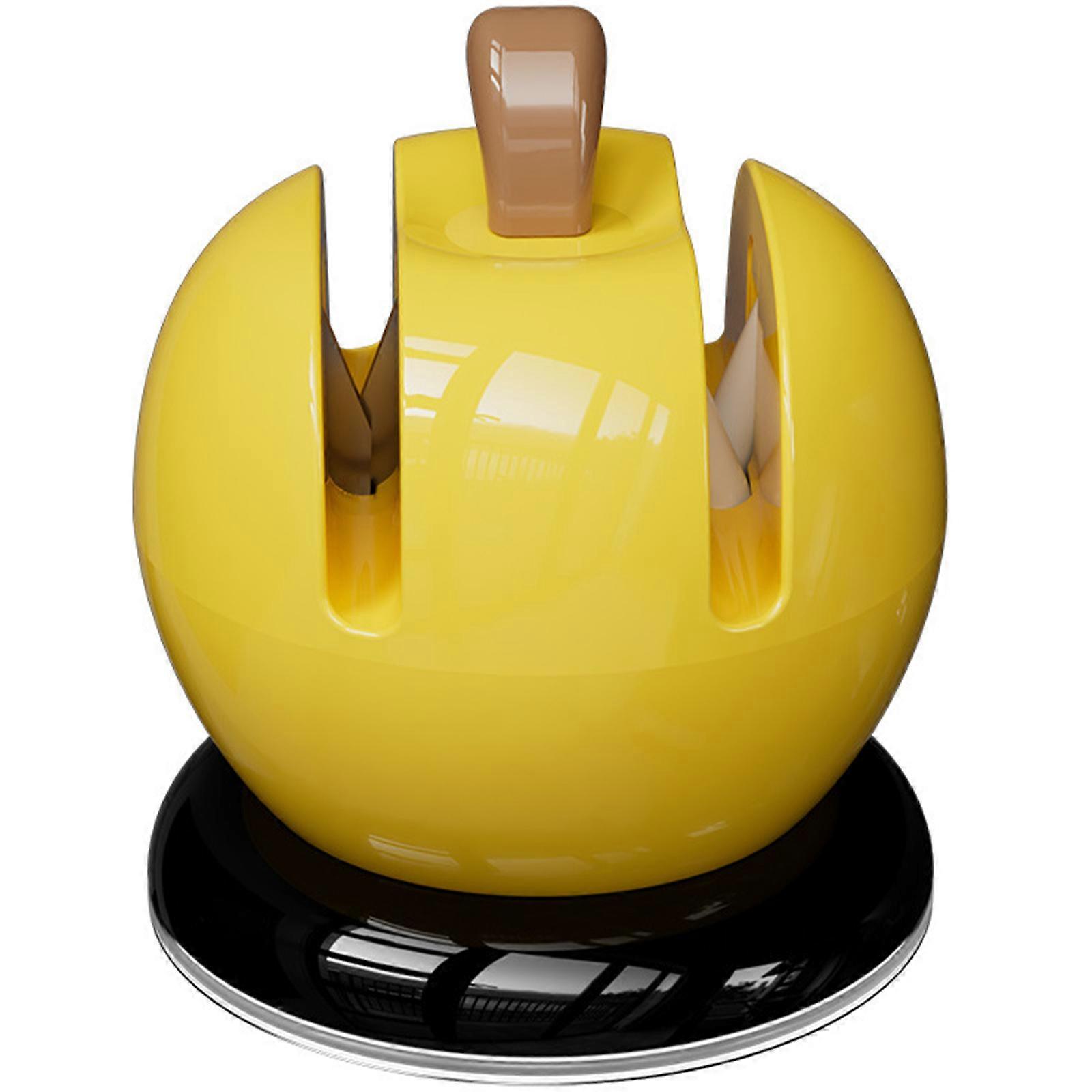 Manual Nonslip Cutter Sharpener for Home Kitchen Fruit Shaped Quick Sharpening Tool Whetstone Sharpening Stone Enduring  Yellow
