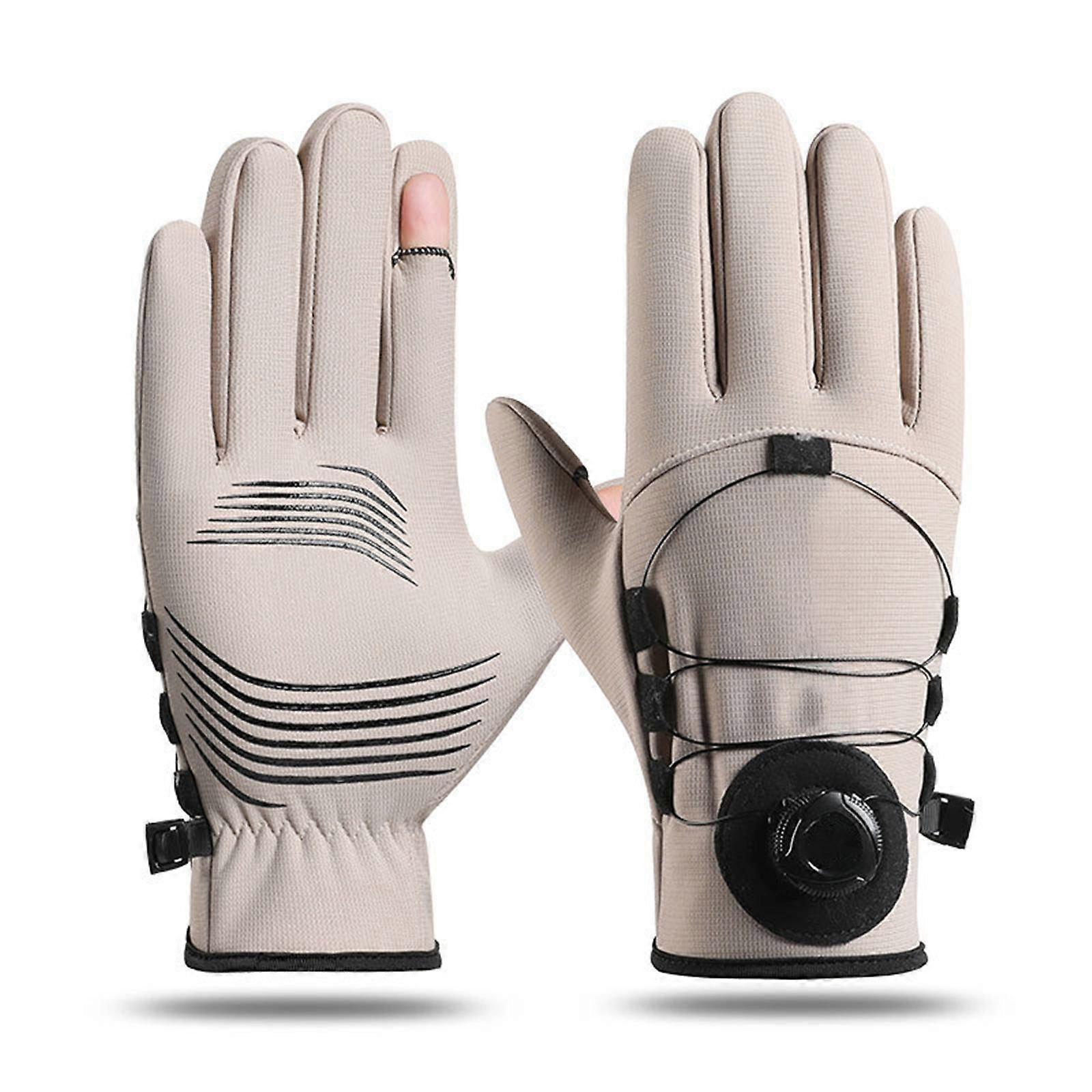 Warm Unisex Gloves With Touchable Screen Function Waterproof Design Secure Grip For Active Lifestyles  khaki