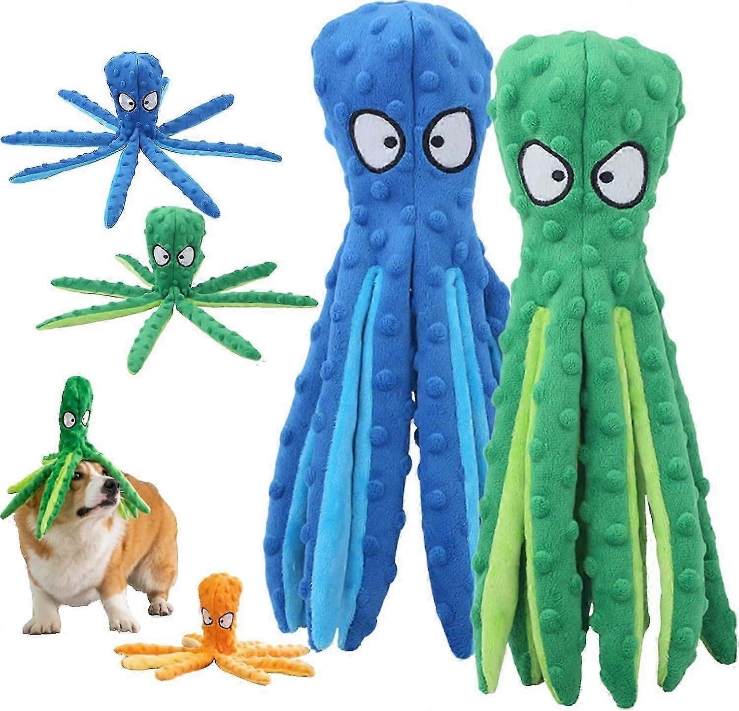 Dog Squeaky Toys Octopus, No Stuffing Plush Toys, Squeaky Octopus Dog Toy - Durable Plush for Puppies, Interactive Dogs Toys for Aggressive Chewers