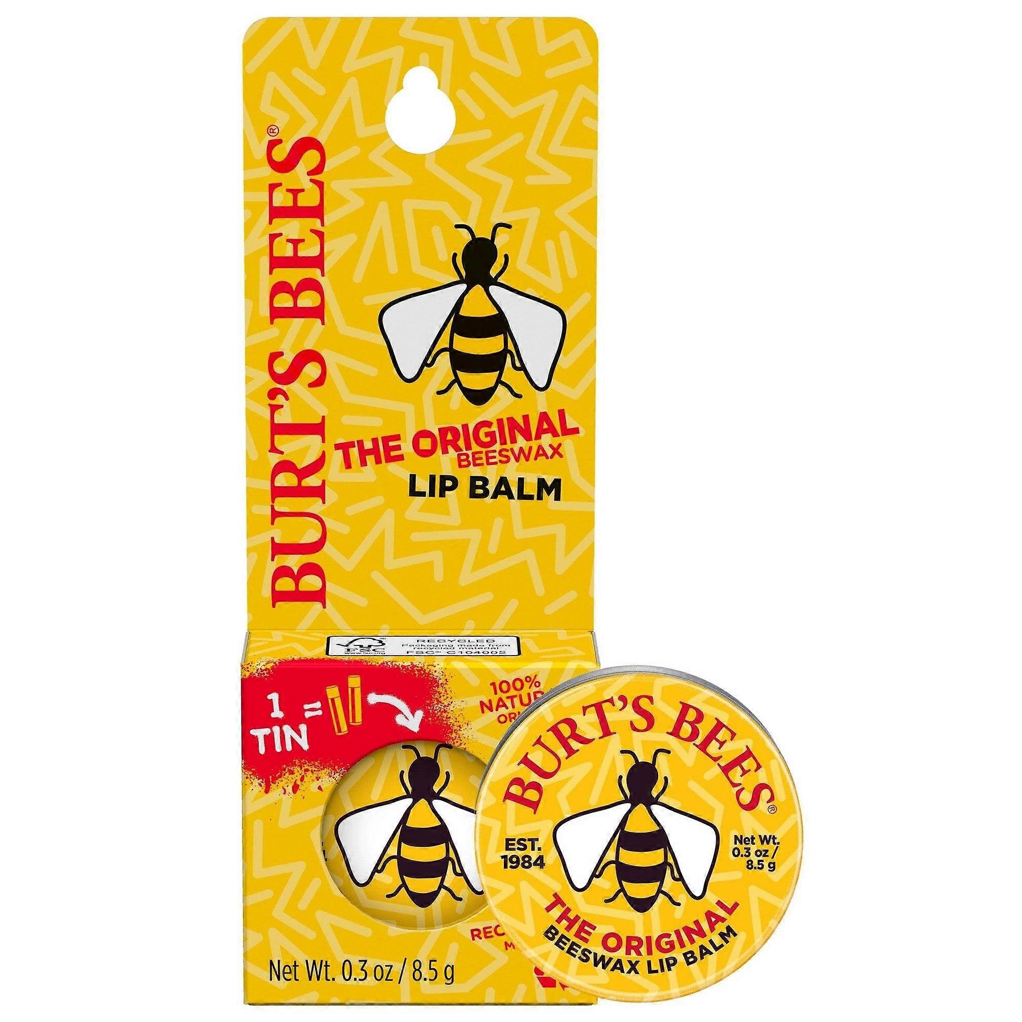 Burt's Bees 锡制润唇膏，蜂蜡，0.3 盎司