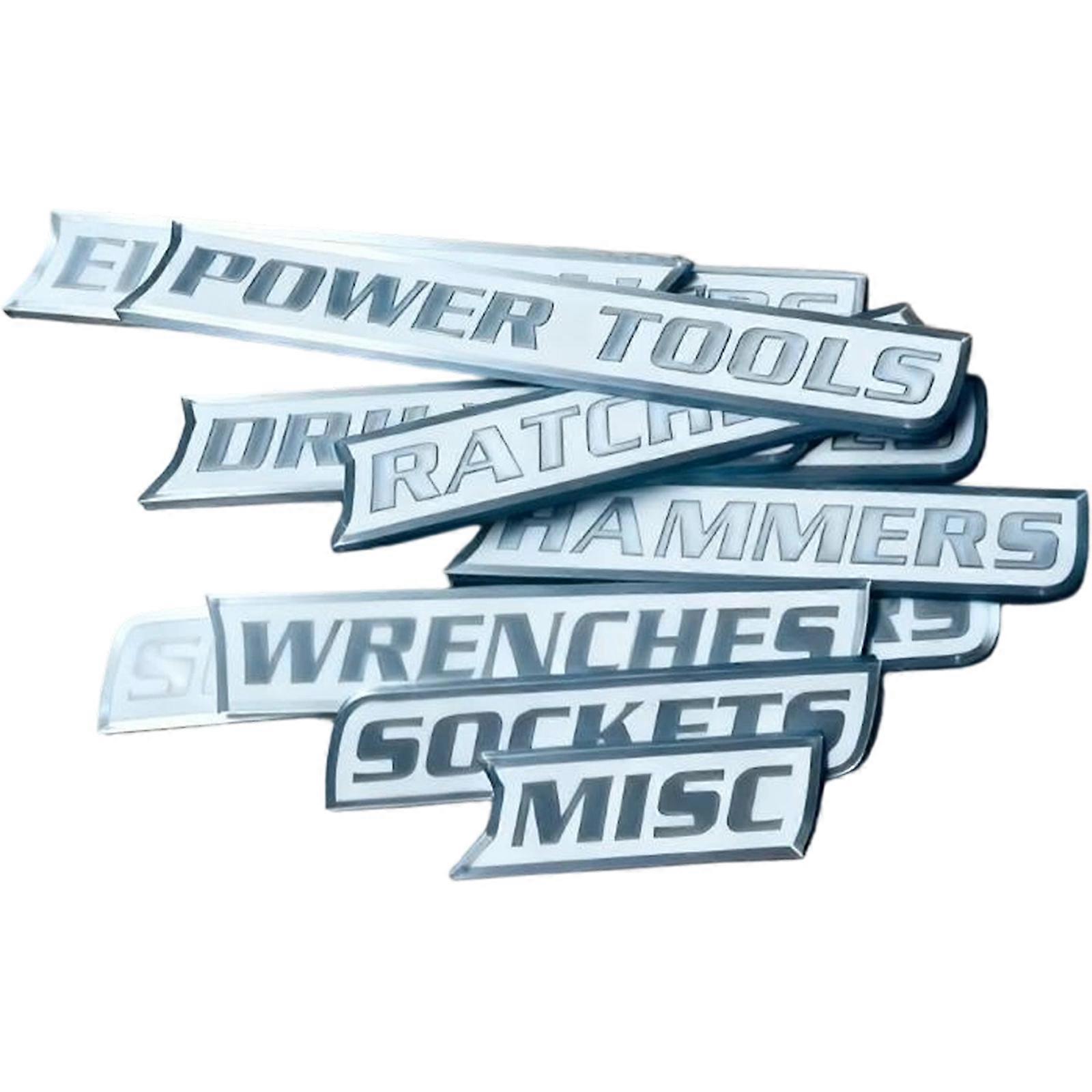 Magnetic Toolbox Labels Toolbox Drawer Badges Easy to Read Printing For Professional Mechanics And Home Use  White