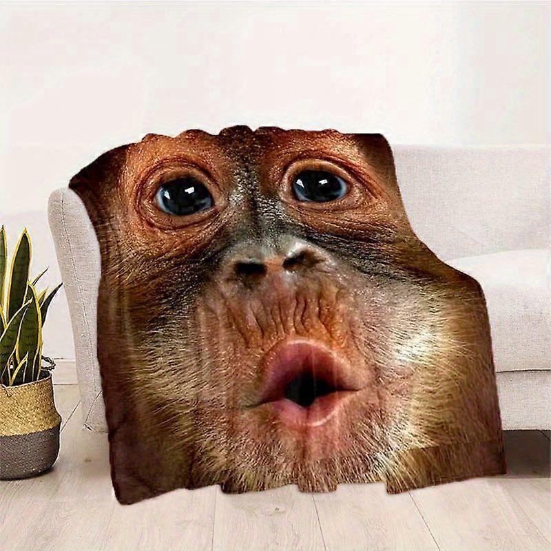 Luxury Ultra-Soft Monkey Plush Blanket - 4 Sizes (30x40 to 60x80in) Premium Flannel 250-300 GSM, Lab-Tested 25% Warmer T-azxcv191