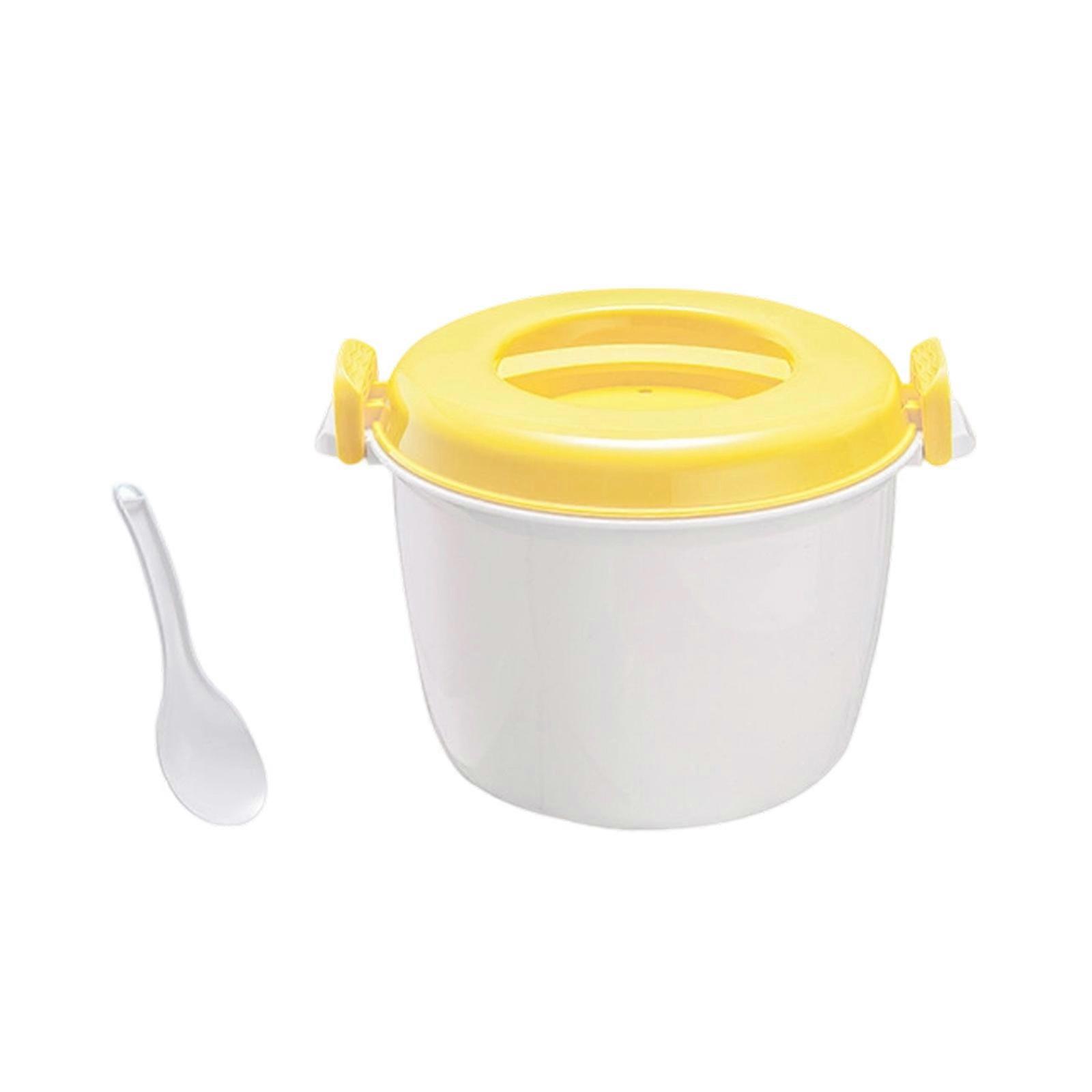 Quick Cook Microwave Meal Prep Container 2600ML Oven Microwave Rice Cooker Vegetable Container Rice Making Tool  Yellow