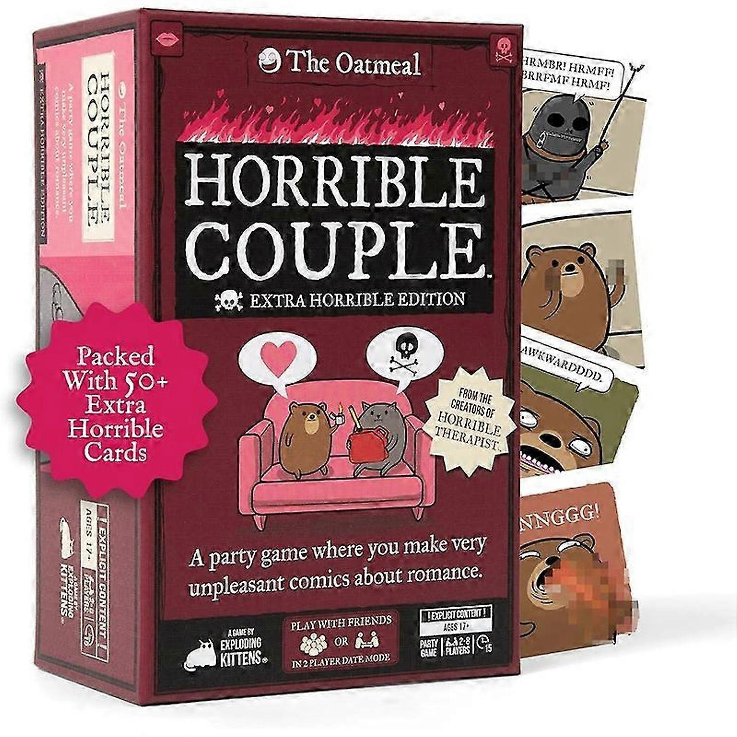 Exploding Kittens Horrible Couple Extra Horrible Edition 2-8 Players Funny Card Game for Adults Game Night