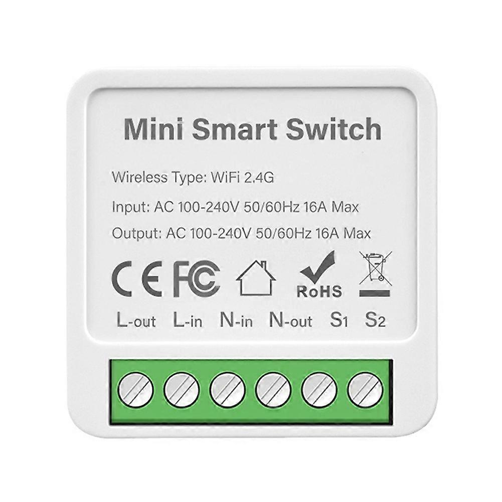 Mini Smart Switch 16A WiFi Relay Module Smart Switch Wireless Light Switch Voice Control For Smart Home Automation
