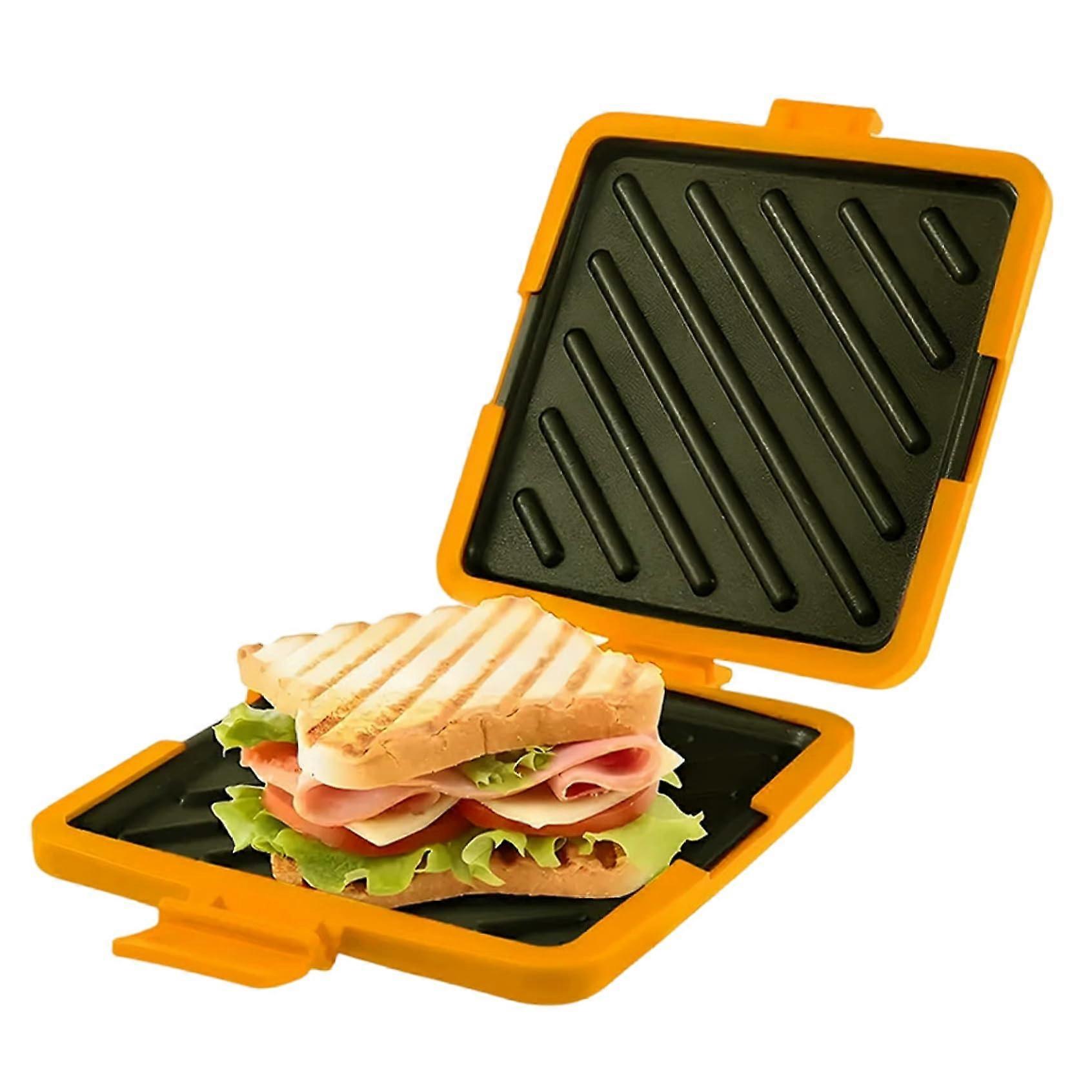 Microwave Sandwich Maker Non Stick Food Grade Toastie Press with Secure Silicone Strap for Quick Breakfast Cooking