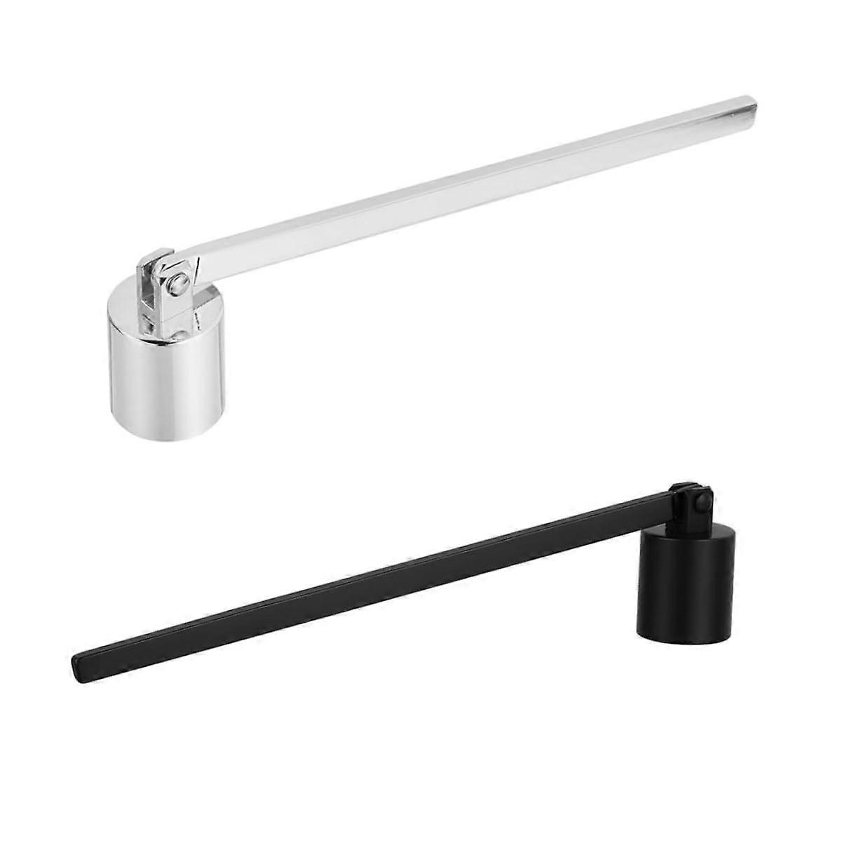 2 Pack Candle Snuffer Long Handle for Safely Extinguishing Wicks Decorative Black and Silver