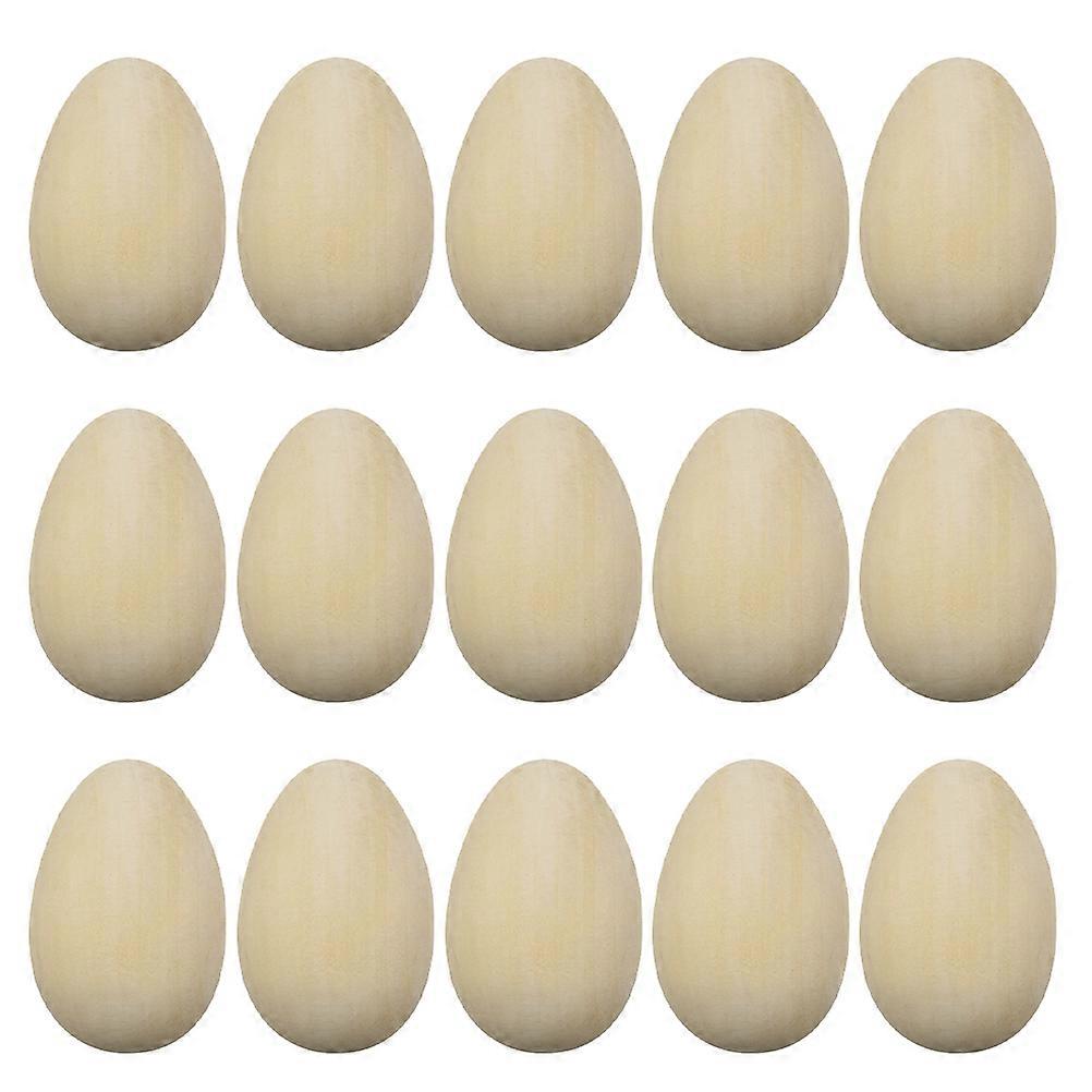 Wooden Eggs for Easter 50Pcs Unpainted Artificial Eggs for Crafts