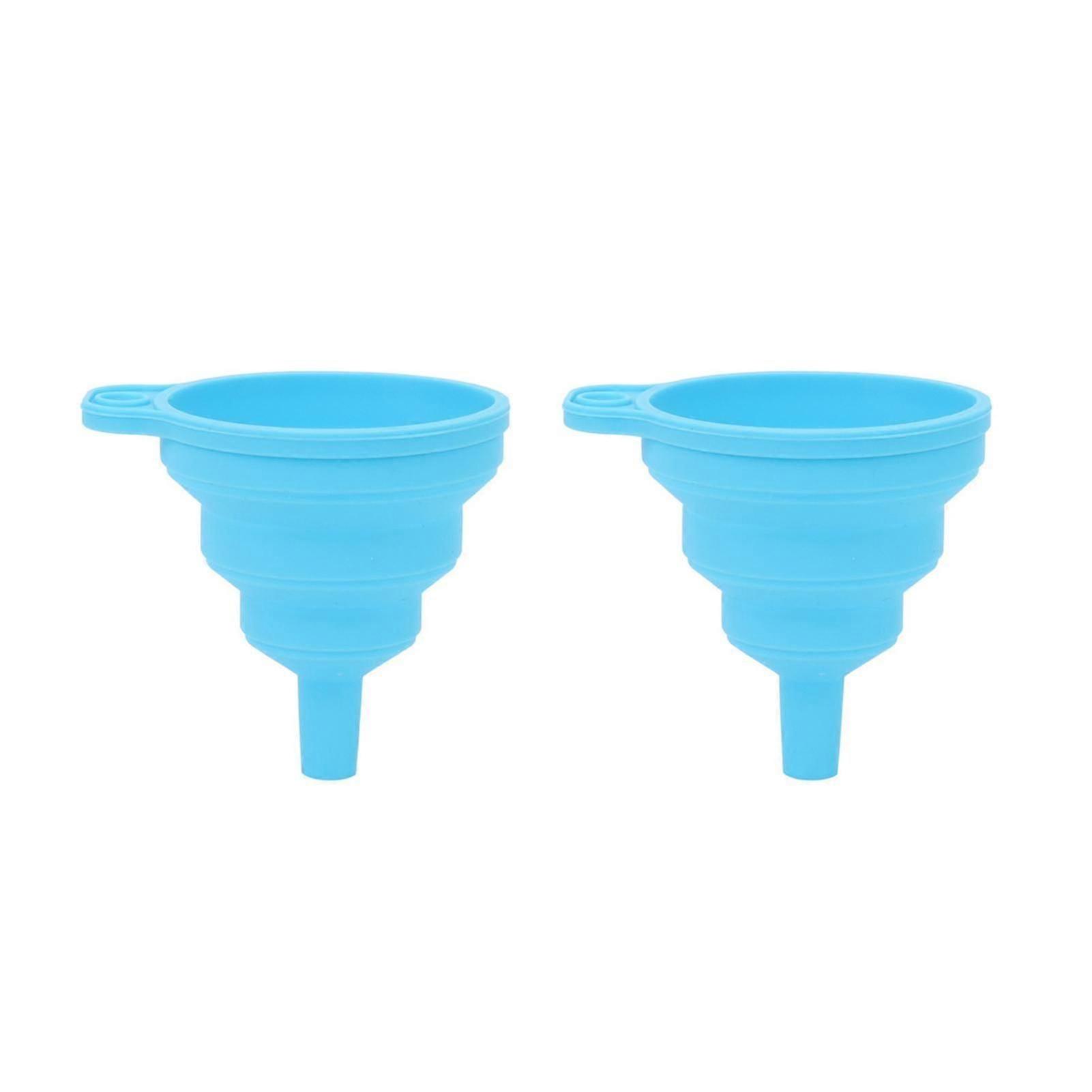 SW 2Pcs Silicone Foldable Heat Resistant Funnels Oil Liquid Transfer Kitchen Tool