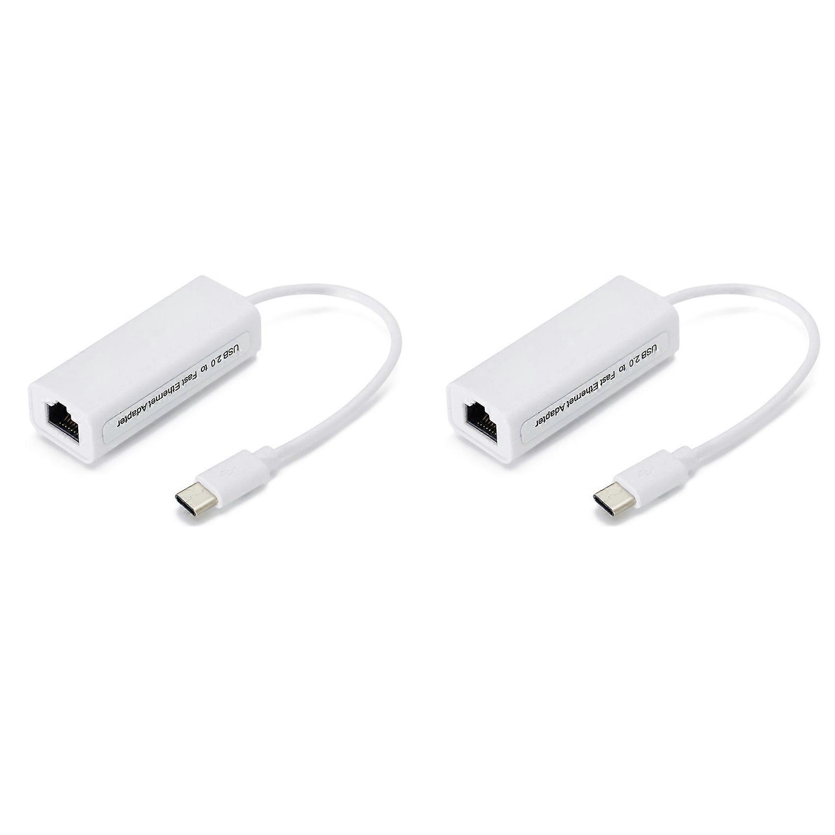 2X Network Card USB Type-C to Rj45 100M Driver-Free Network Card Converter Network Cable Adapter Ethernet Adapter A
