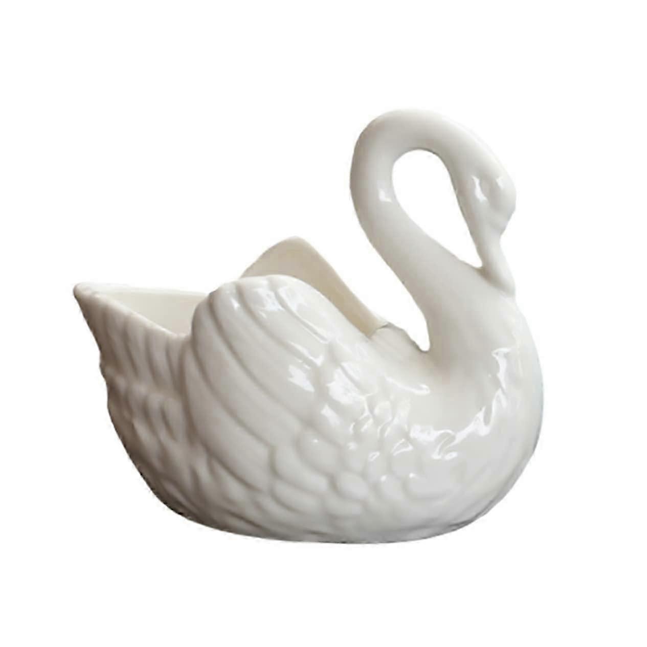 Elegant Swan Porcelain Swan Pot Fresh Style for Use for Home Gardening