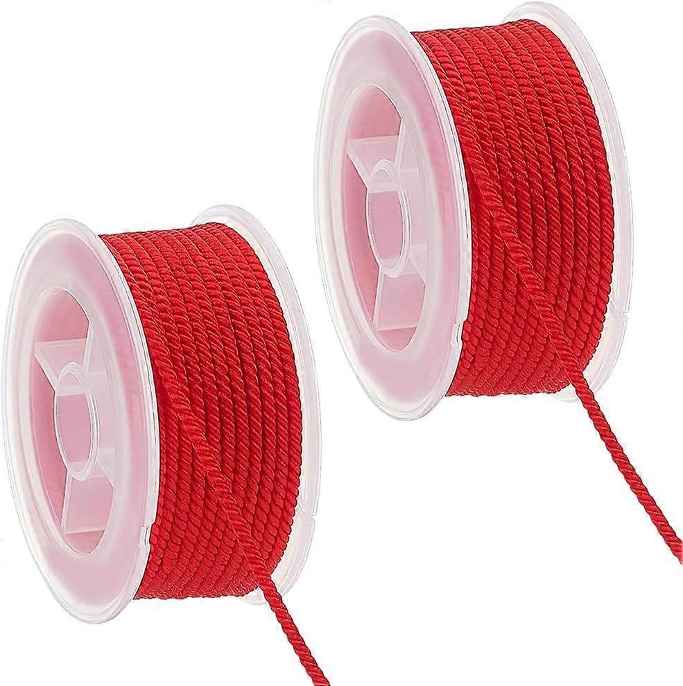3mm Nylon Cord Red Thread Nylon String Cording for Crafts Kumihimo Macrame Cord Chinese Knotting Cords for Bracelet Jewellery Making DIY Crafts 11 Yar