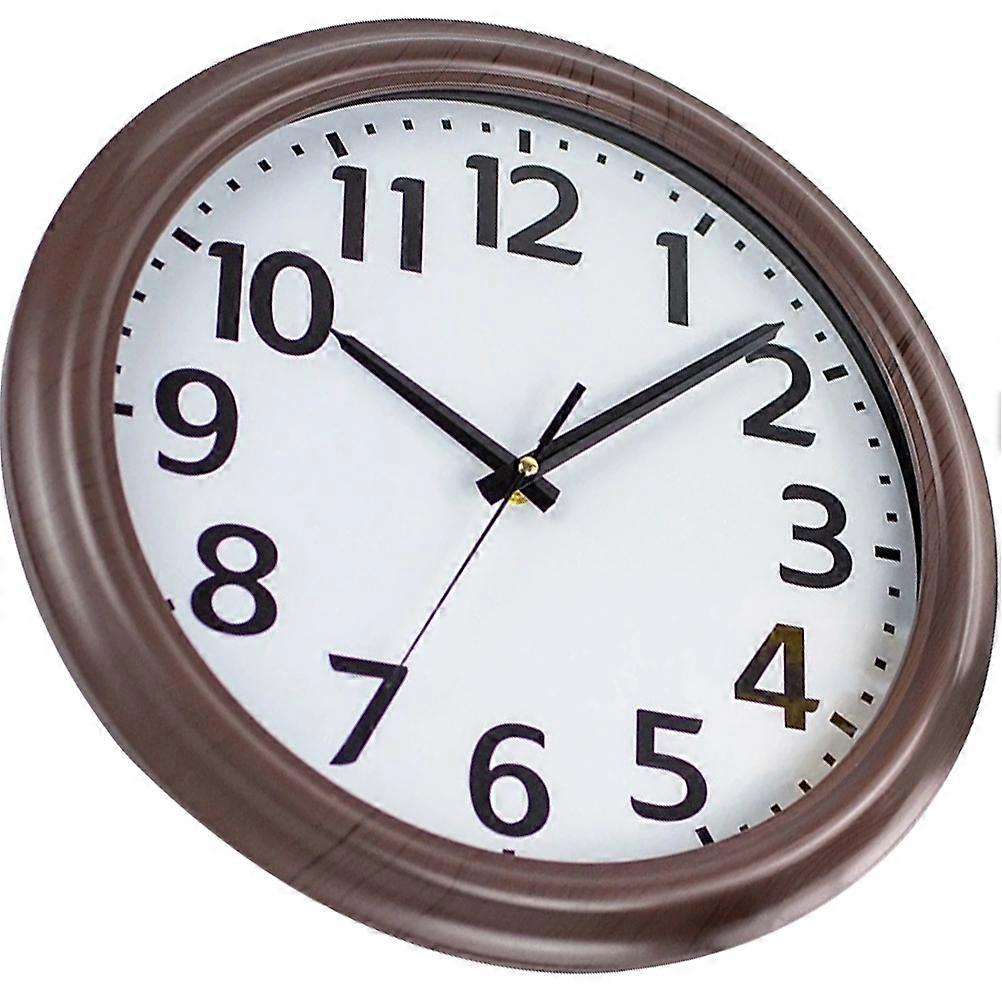 Modern Round Wall Clock Coffee Silent Non-Ticking Decorative 2Pcs