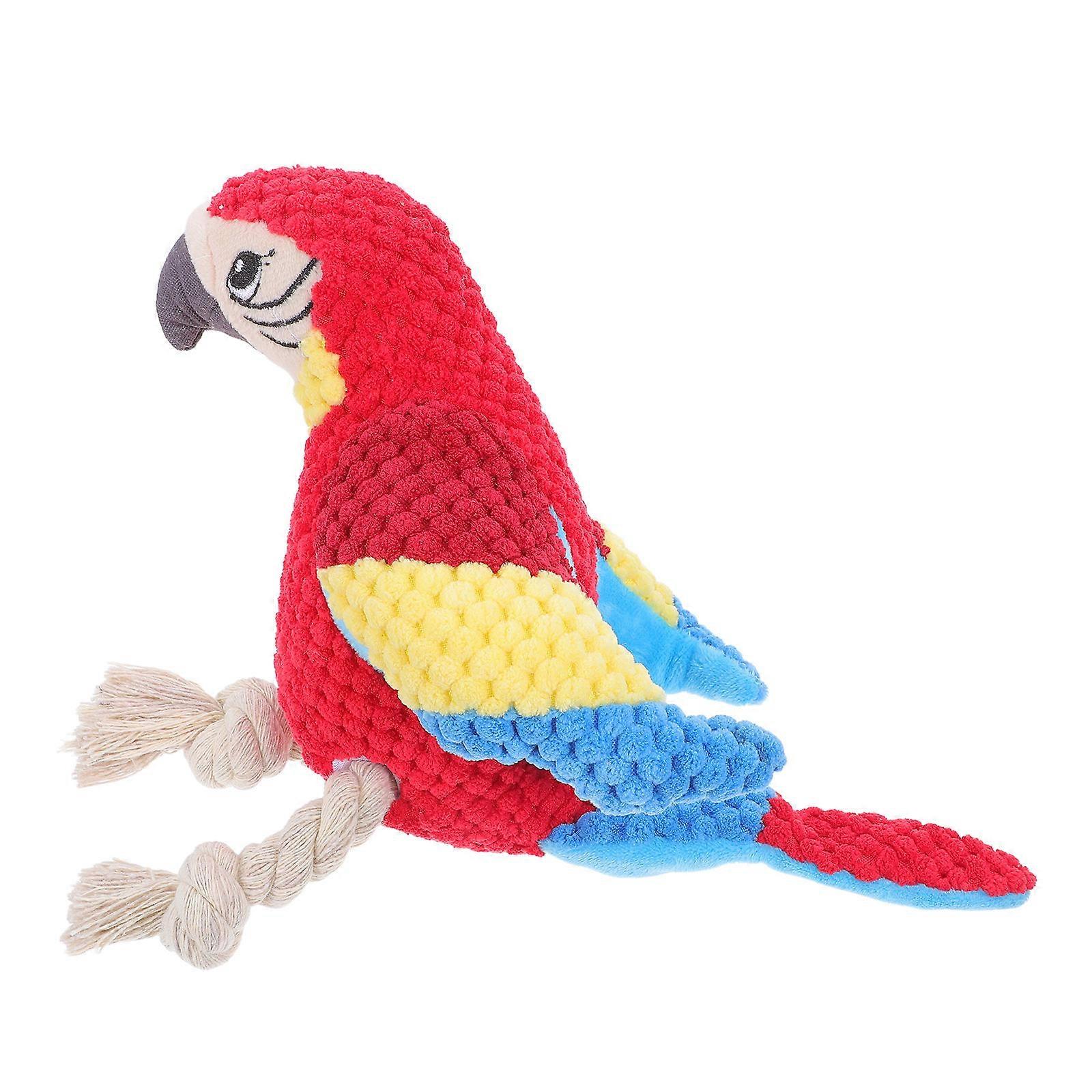 Parrot Plush Squeaky Dog Toy for Interactive Playtime 1 Piece