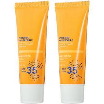 White Moisturizing Sun Cream Facial Gel for Travel Use 2Pcs Sunscreen Protection