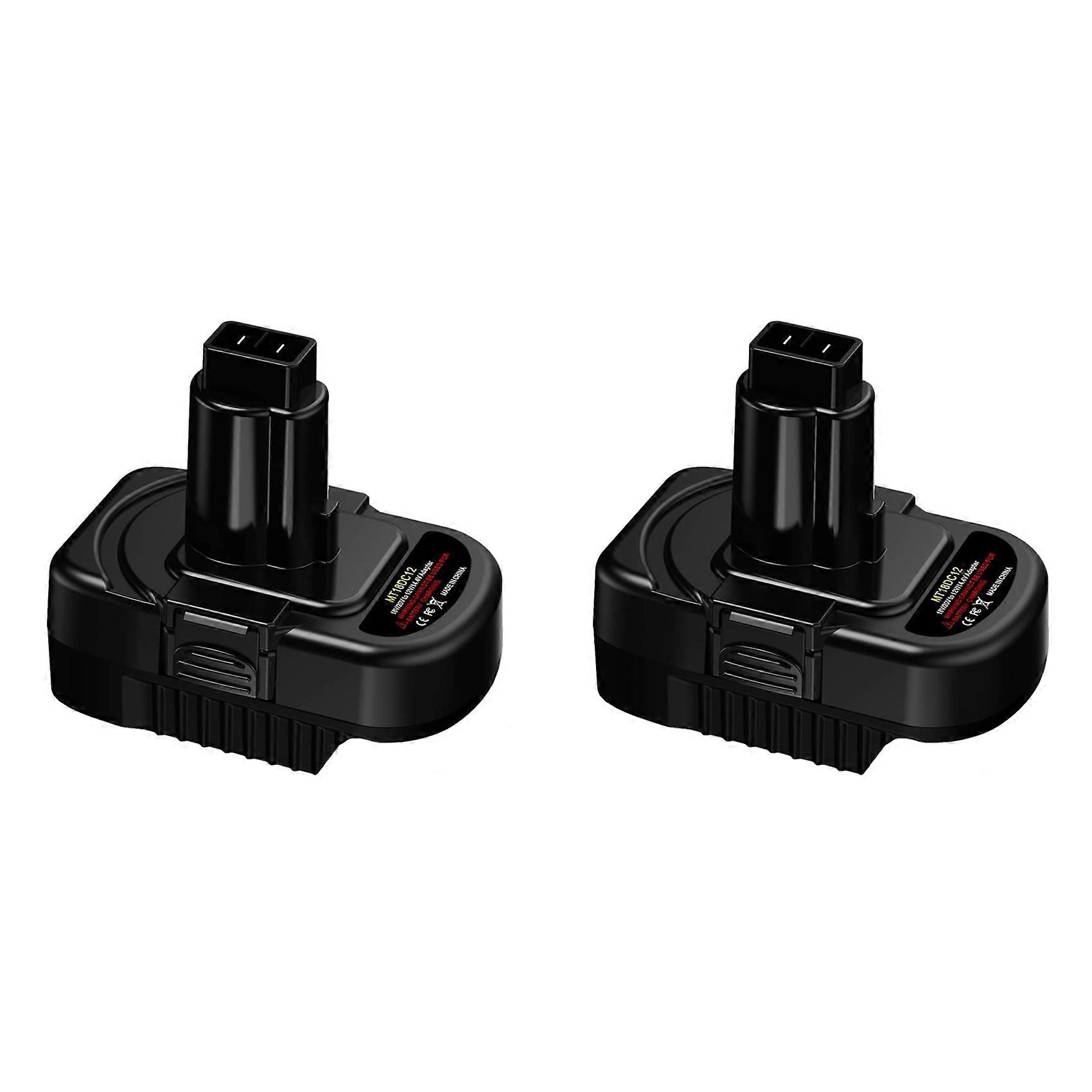 2X Battery Adapter Use for Makita 18V Lithium-Ion Battery Convert to for Dewalt 12V/14.4V Ni-MH(Only Adapter)
