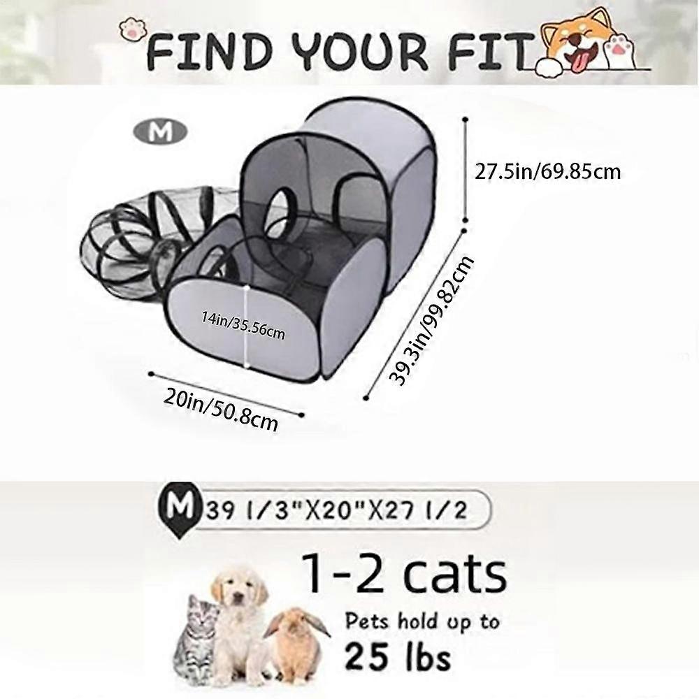 Cat Enclosure Tunnels Dog Play Pen Foldable Enclosure Tunnels House Interactive Toy Exercise Playground for Kitten Puppy Animals