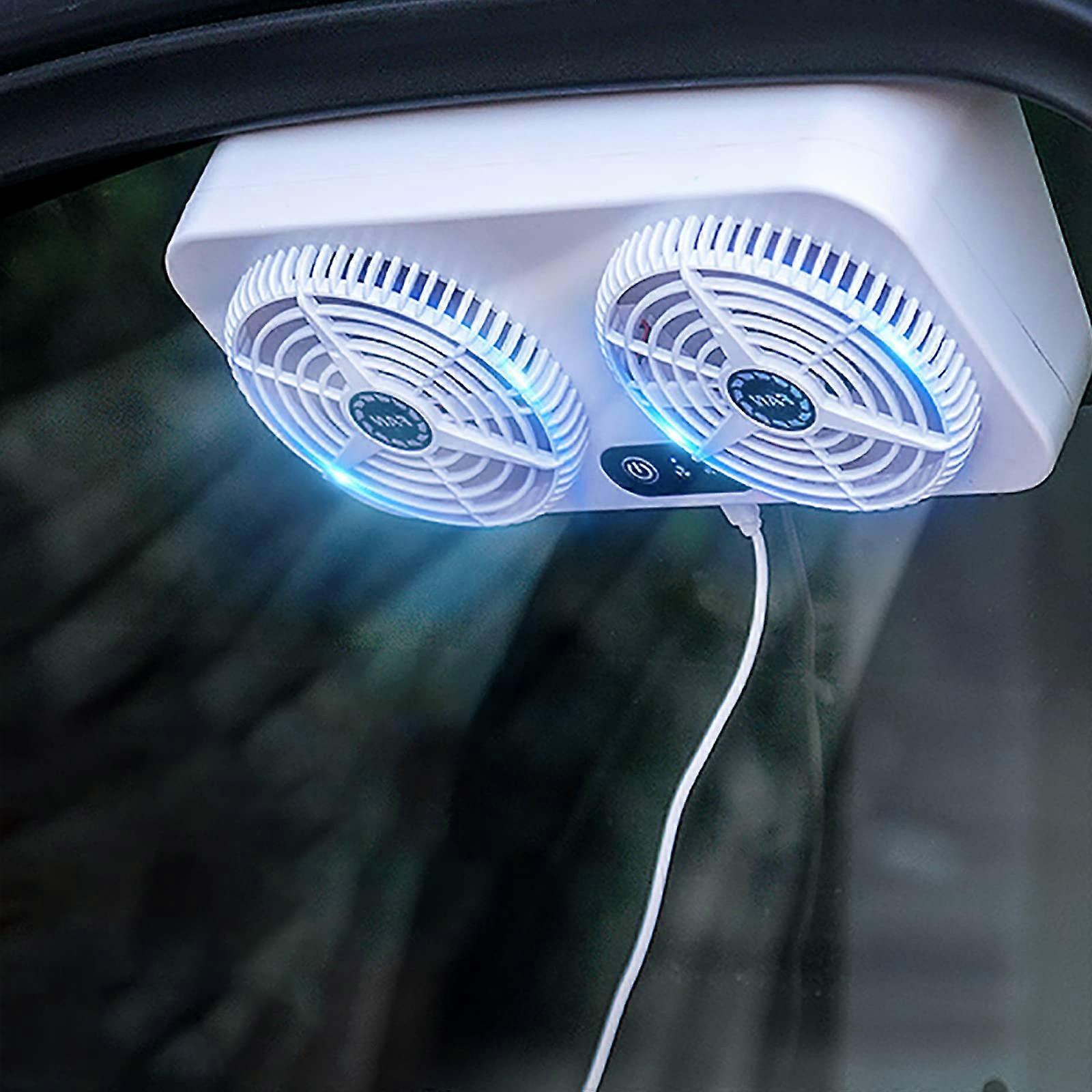 Car Window Fan with Dual Exhaust and Triple Purification, 3Speed Cooling for All Car Models