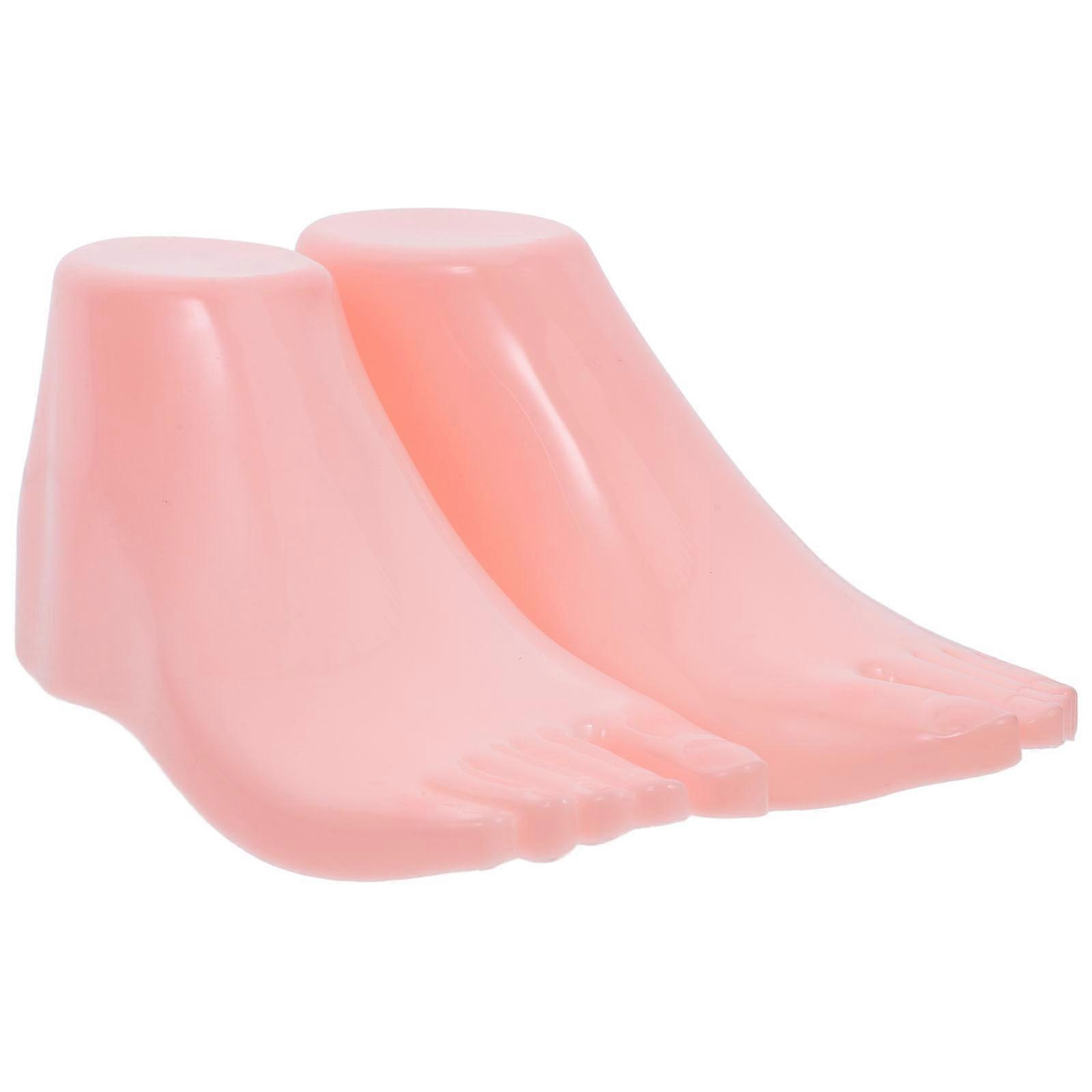 Pink Plastic Foot Mannequin for Sock Display Suitable for Decor and Various Shoe Sizes