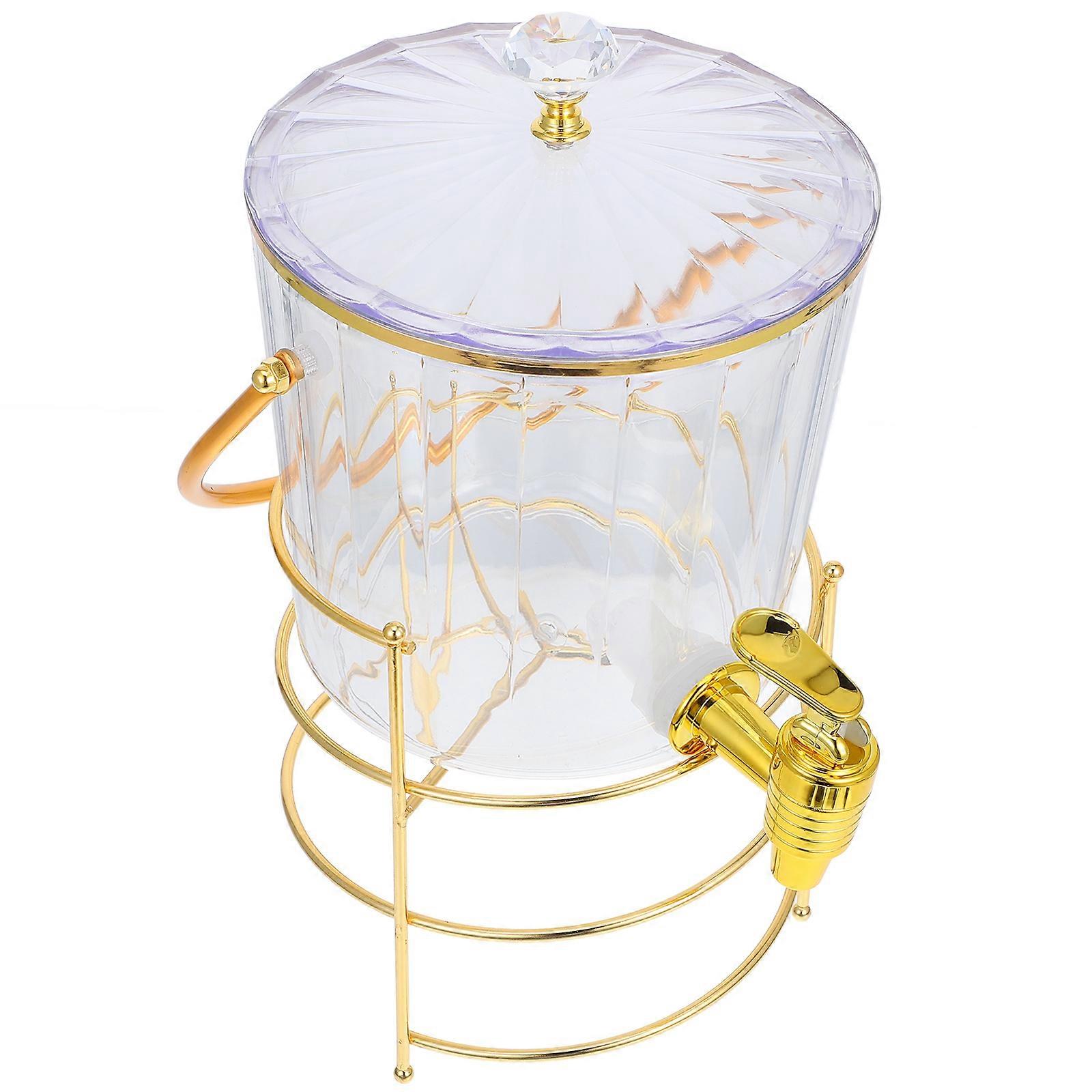 Transparent Drink Dispenser Bucket with Spigot for Home Use 1Set Cold Juice Container
