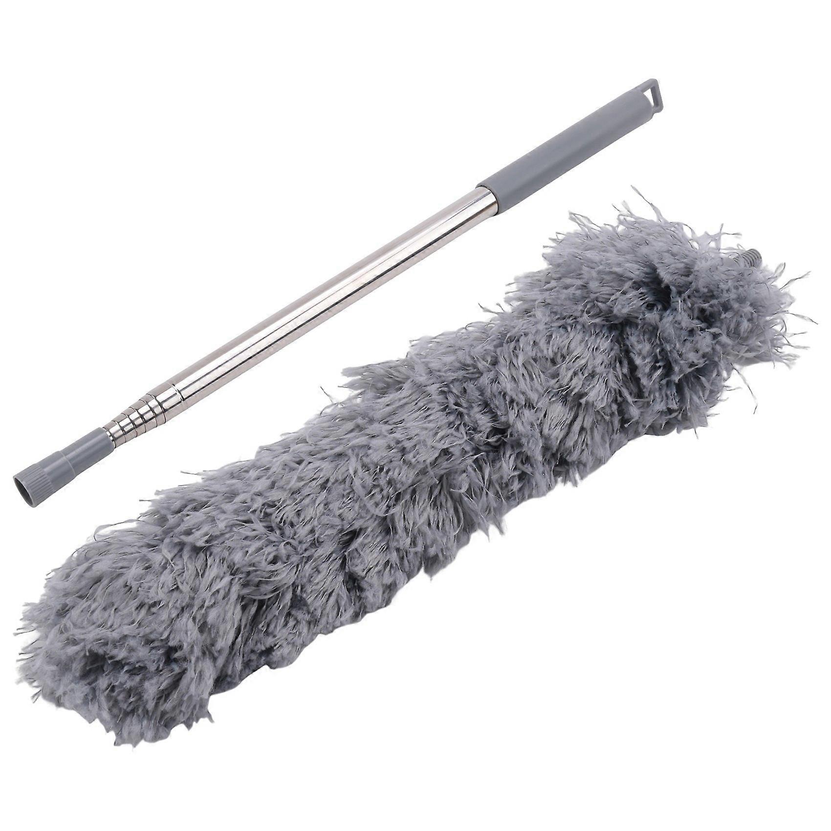 2X Gutter Cleaning Brush Roofing Tool with Telescopic Extendable Pole 8.2Ft Guard Cleaner Tool Easy Remove Leave, Grey