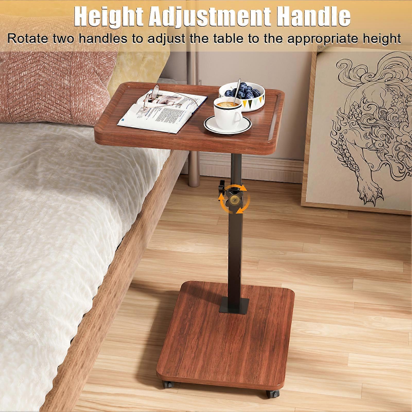 Multi-Function C-Shaped End Table - Adjustable Height & Angle, For Sofa & Bed