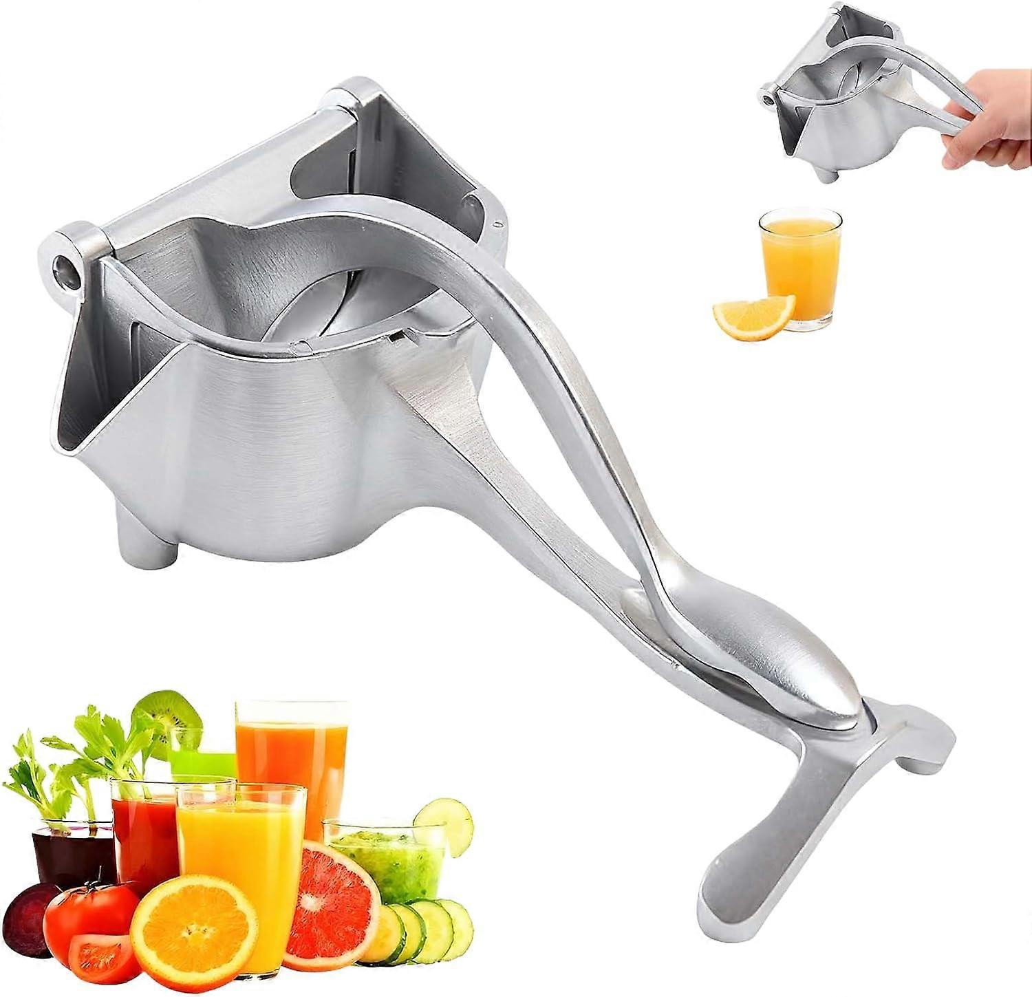 Stainless Steel Citrus Juicer Press with Ergonomic Grip, Handheld Lemon and Orange Squeezer