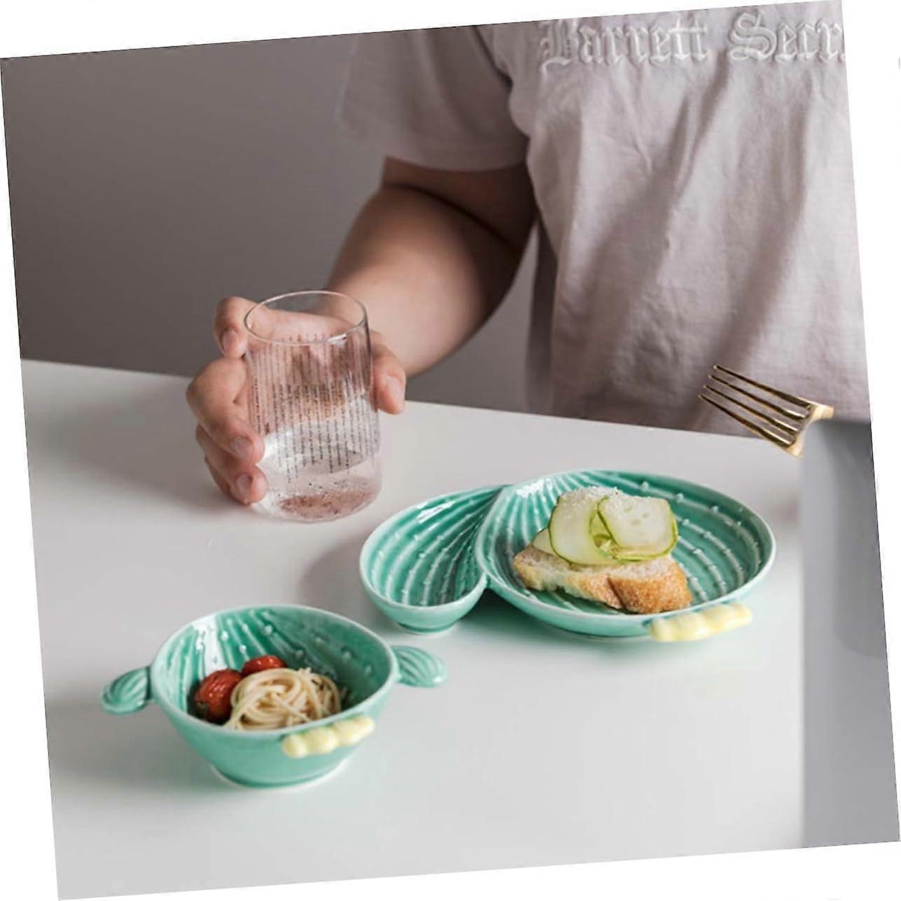 Ceramic Serving Plate Creative Cactus Shape MultiPurpose Dish for Home Hotel and Restaurant