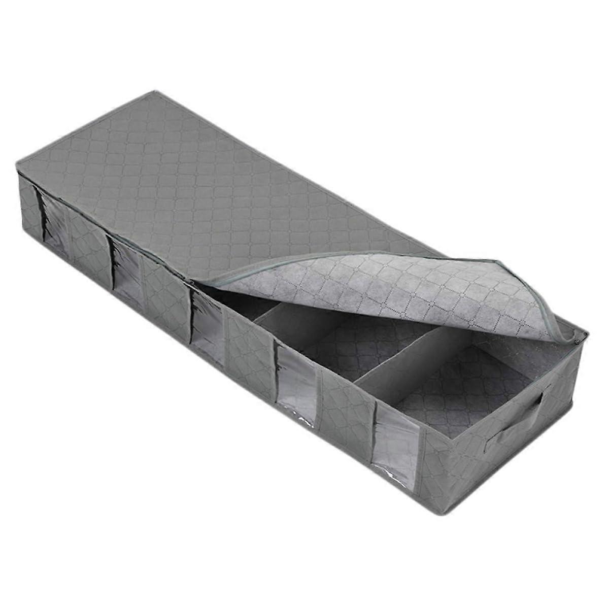 Storage Box with Lid Foldable NonWoven Under Bed Quilt Organizer Large Capacity Waterproof Dustproof