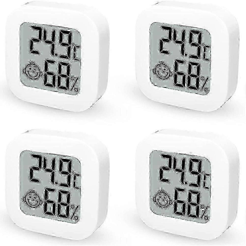 Pack Of 4 Digital Hygrometer Indoor Thermometer Mini Humidity Meter With Temperature Humidity Monit