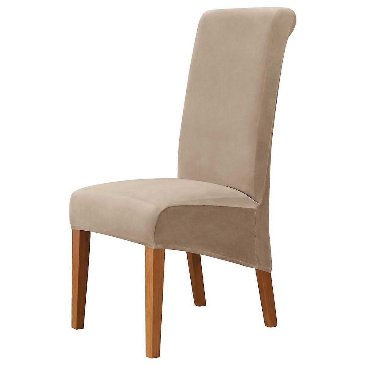 XL Oversized Dining Chair Covers, Stretch  Back Slipcovers with Elastic Bottom, 2PCS ACamel