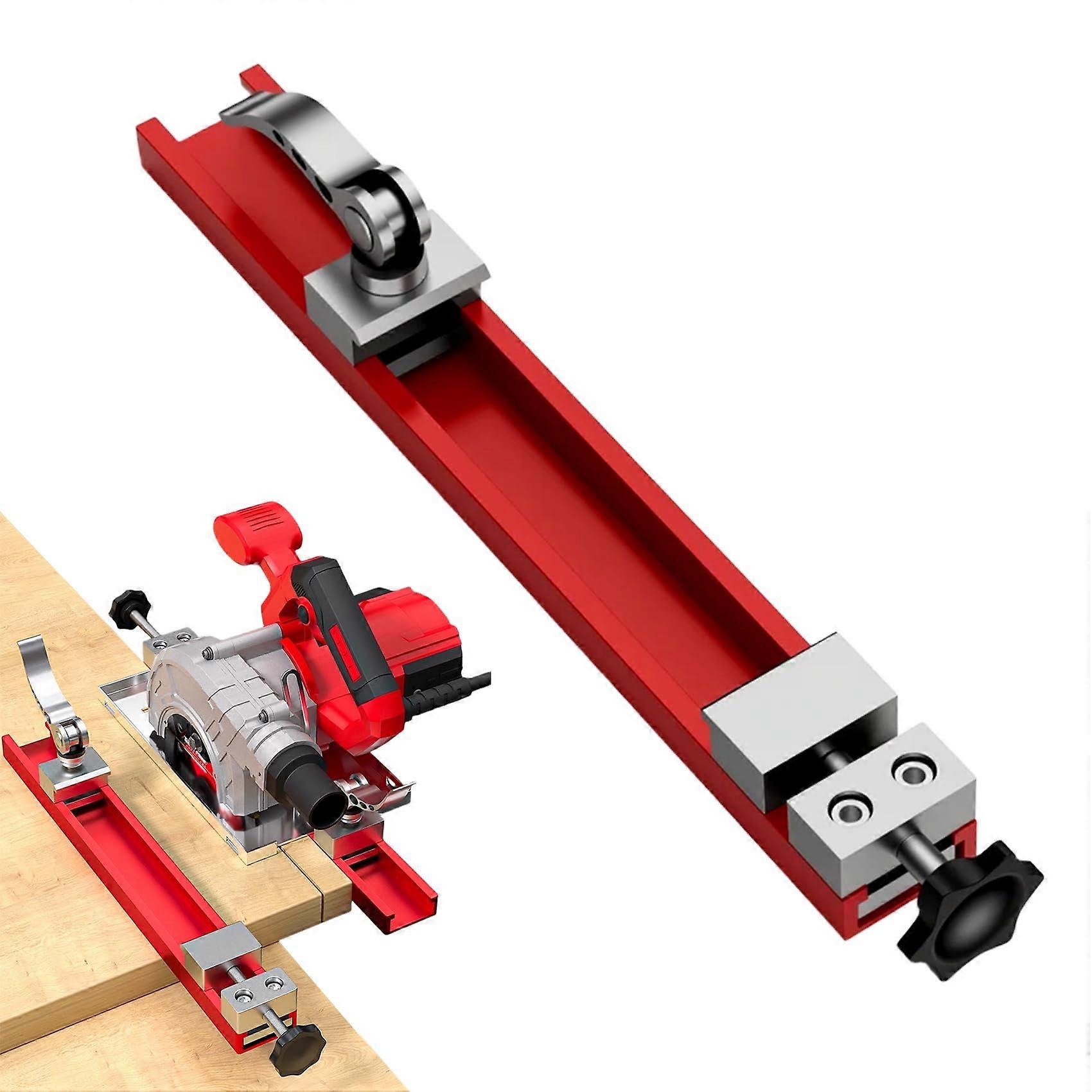 Adjustable Circular Saw Guide Rail with Double Lock for Precision Woodworking, 360mm Aluminum Base