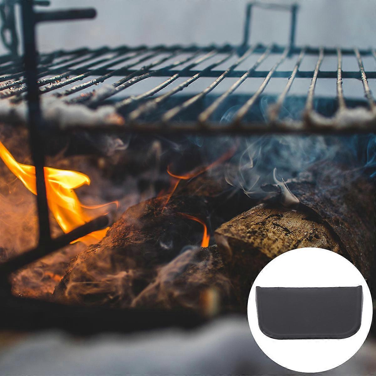 Grill Side Shelf Iron Seasoning Storage Simple Design Rectangular for Grilling 32x18cm 1Pcs